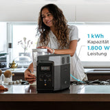 EF ECOFLOW DELTA 2 Tragbare Powerstation 1024Wh, Solargenerator erweiterbarer Kapazität bis zu 3kWh, für Camping, Wohnmobile, Kleine Verpackungsmängel, Produkt unbenutzt(Generalüberholt)